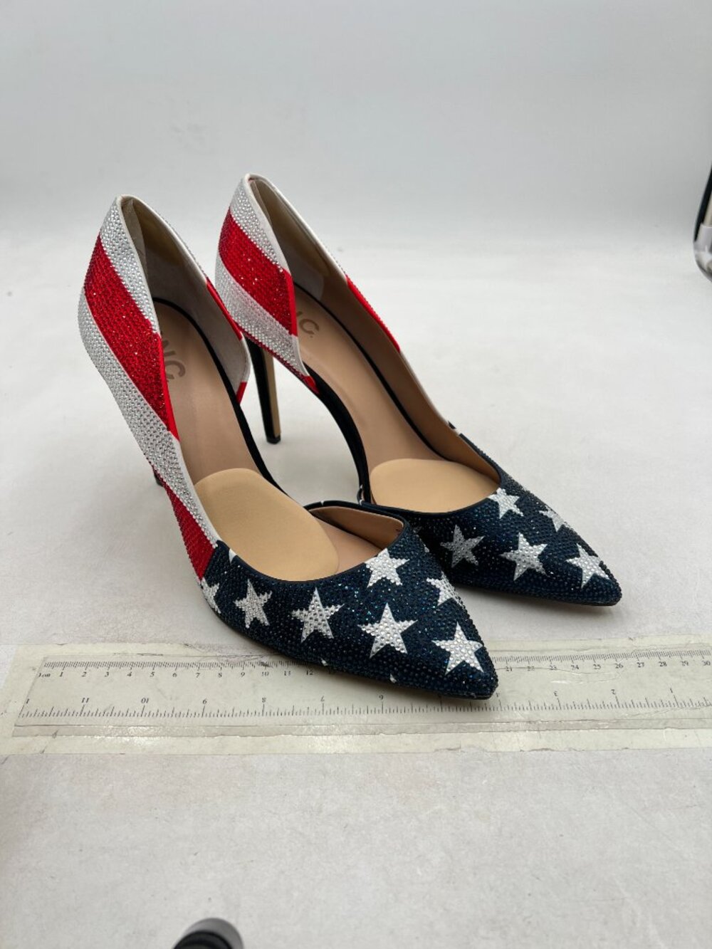 Flag Women Formal Dress Shoes Pointed Toe D'Orsay High Heels Sexy Versatile Pump - Picture 4 of 9